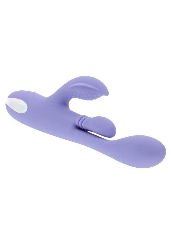 Playboy Nubbin Rubbin Rechargeable Silicone Triple nMotor Vibrator with Clitoral Stimulator - Purple - Image 3