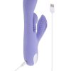 Playboy Nubbin Rubbin Rechargeable Silicone Triple nMotor Vibrator with Clitoral Stimulator - Purple - Image 4