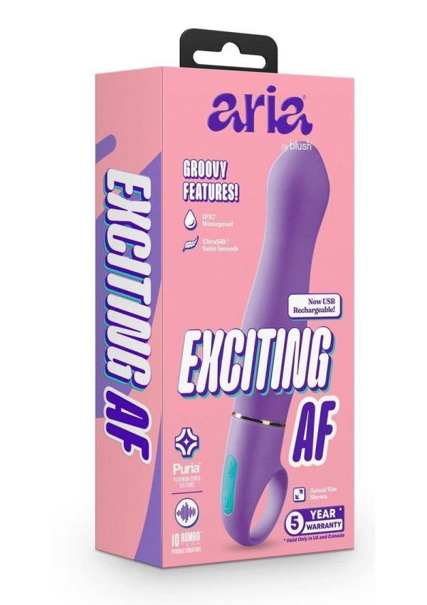 Aria Exciting AF Silicone Rechargeable Vibrator - Indigo Blue