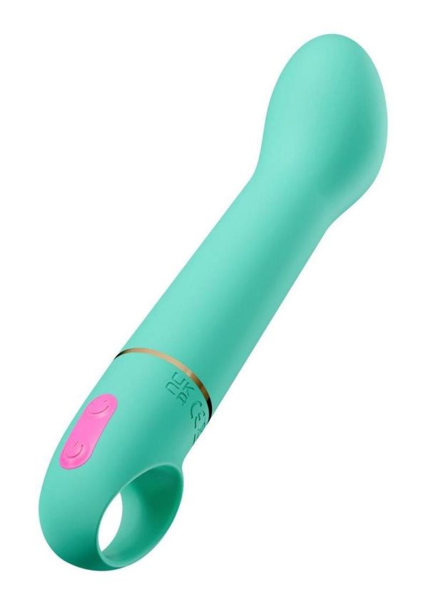 Aria Flirty AF Rechargeable Silicone Vibe - Teal - Image 4