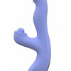 Blush Collection Simone Rechargeable Silicone Tapping Rabbit Vibrator - Blue