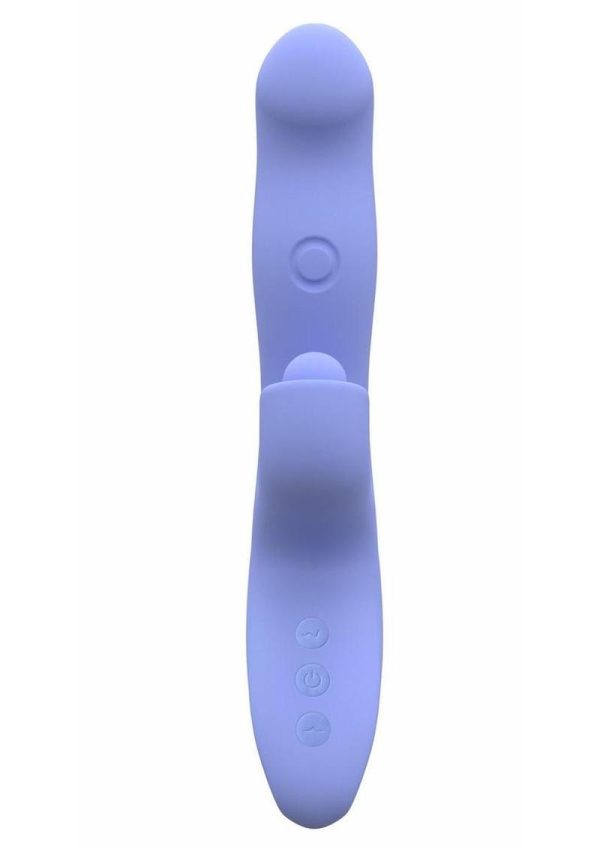 Blush Collection Simone Rechargeable Silicone Tapping Rabbit Vibrator - Blue - Image 4