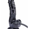 Size Up Ripple Inflatable Silicone Dildo with Balls 6in - Black