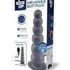 Size Up Ripple Inflatable Silicone Butt Plug 7in - Black