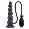 Size Up Ripple Inflatable Silicone Butt Plug 7in - Black
