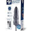 Size Up Ripple Inflatable Silicone Butt Plug 5.5in - Black