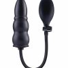 Size Up Ripple Inflatable Silicone Butt Plug 5.5in - Black