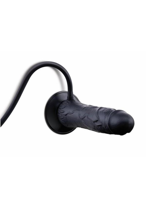 Size Up Ripple Inflatable Silicone Dildo 7.5in - Black - Image 3
