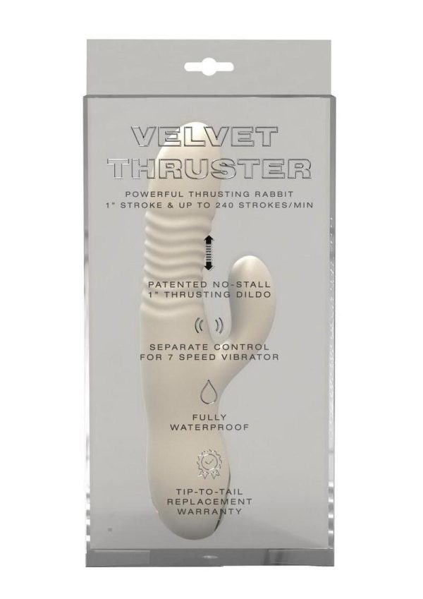 Velvet GoGo All-in-1 Thruster Rechargeable Silicone Dildo - Vanilla