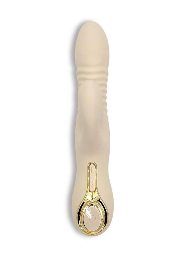 Velvet GoGo All-in-1 Thruster Rechargeable Silicone Dildo - Vanilla - Image 4