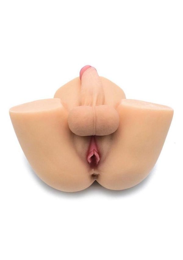 Kiotos Masturbator Silicone Dildo with Pussy and Ass - Vanilla
