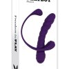 Playboy Twisted Playground Rechargeable Silicone Dual Vibrator with Detachable C-Ring Anal Tail - Purple