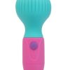Naughty Bits To The Max Vibrating Rechargeable Silicone Wand - Blue/Pink