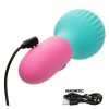 Naughty Bits To The Max Vibrating Rechargeable Silicone Wand - Blue/Pink - Image 4