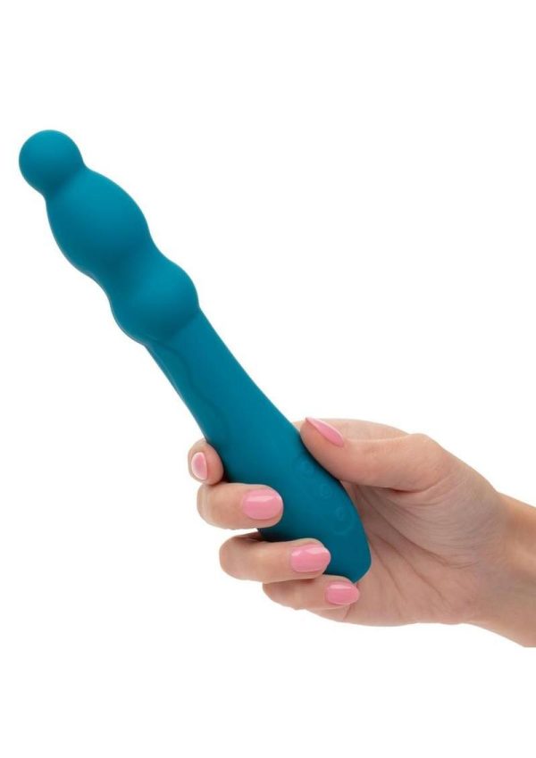 Turbo Glide Ripple Rechargeable Silicone Massager - Blue - Image 3