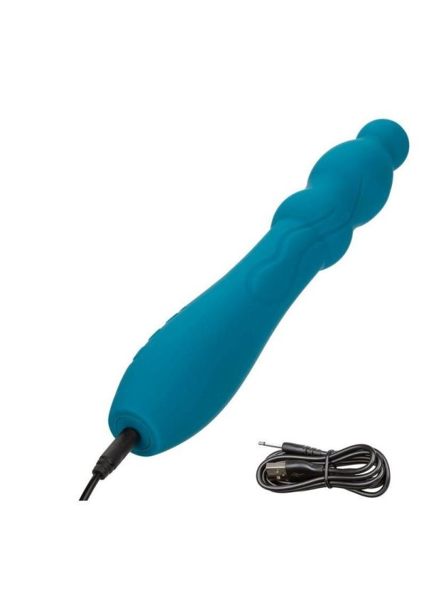 Turbo Glide Ripple Rechargeable Silicone Massager - Blue - Image 4