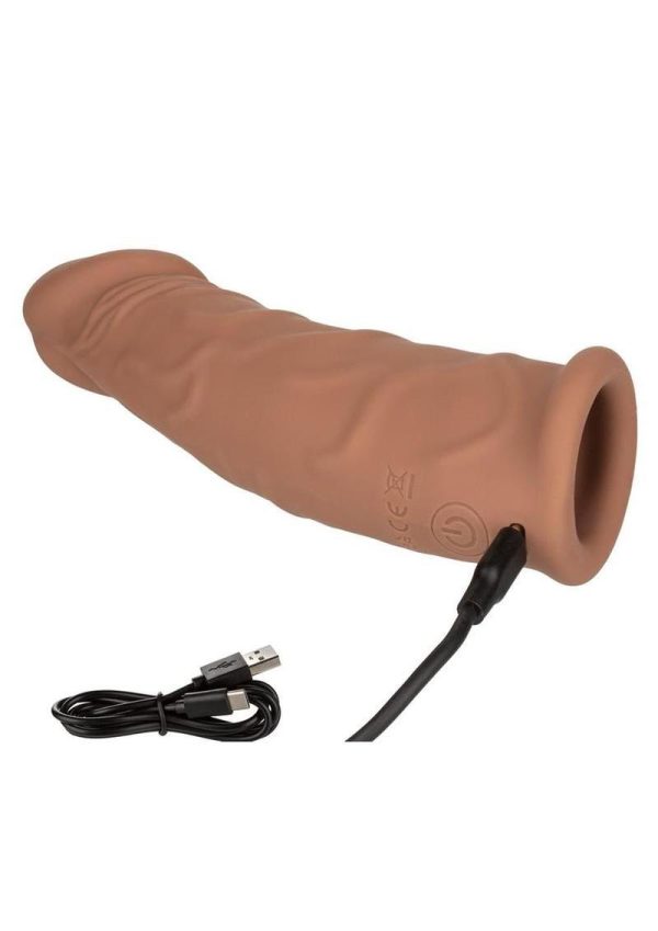 Performance Maxx Rechargeable Vibrating Extension 7in - Caramel - Image 4