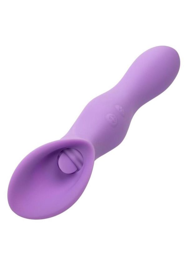 Couture Collection Dual Flickering Rechargeable Silicone Wand - Purple - Image 3