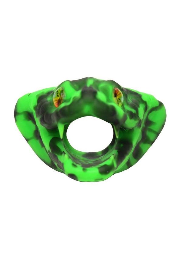 Creature Cocks Master Cobra Silicone Cock Ring - Green - Image 3