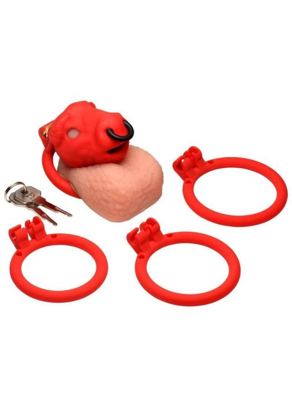 Master Series Bull Chastity Cage - Red - Image 4