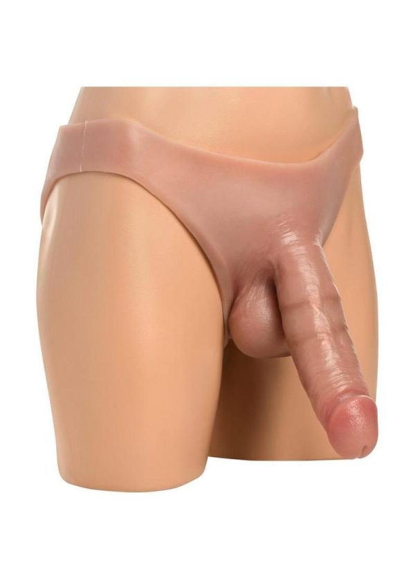 Master Series Thick Hollow Silicone Strap-On - Vanilla - Image 3