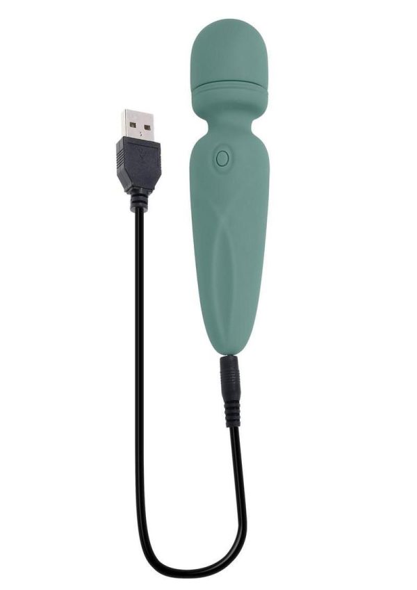 Rumble Wand Rechargeable Silicone Vibrator - Green - Image 4