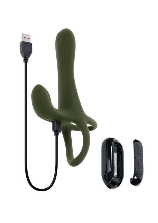 Zero Tolerance Strap Tap and Go Rechargeable Silicone Strapless Strap-On - Green - Image 3