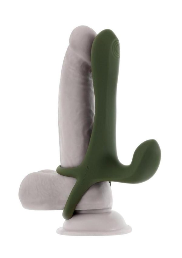 Zero Tolerance Strap Tap and Go Rechargeable Silicone Strapless Strap-On - Green - Image 4