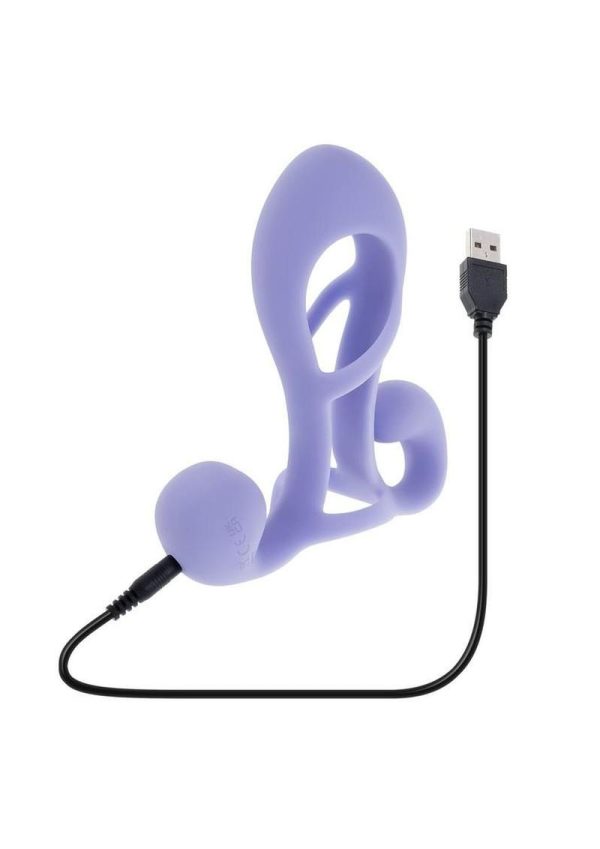 Playboy Fantasy Cage Rechargeable Silicone Penis Extension - Purple - Image 3