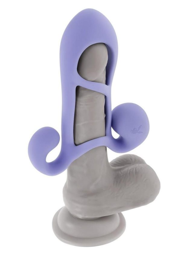Playboy Fantasy Cage Rechargeable Silicone Penis Extension - Purple - Image 4