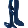 Zero Tolerance big Time Rechargeable Silicone Vibrating Penis Extension - Blue
