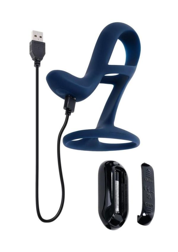 Zero Tolerance big Time Rechargeable Silicone Vibrating Penis Extension - Blue - Image 3
