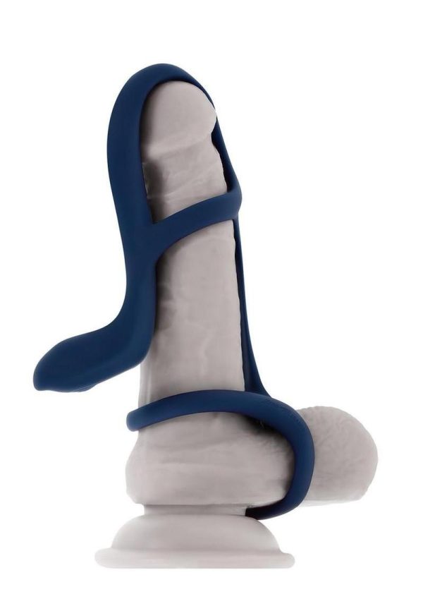 Zero Tolerance big Time Rechargeable Silicone Vibrating Penis Extension - Blue - Image 4