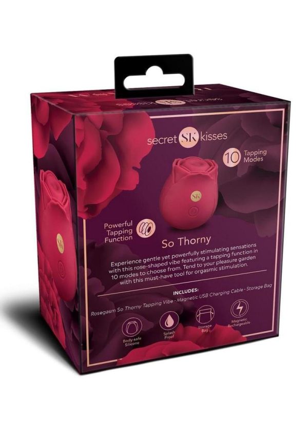 Secret Kisses Rosegasm Playful Petal Rechargeable Silicone Finger Vibrator - Red - Image 4
