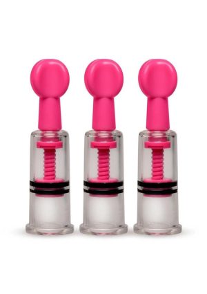 Size Matters MAXtwist Clit and Nipple Triple Sucker Set - Pink