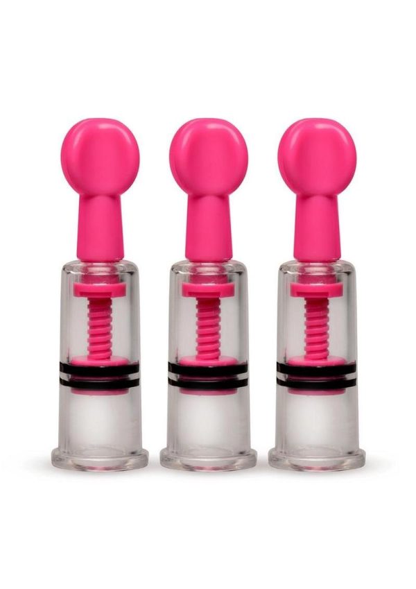 Size Matters MAXtwist Clit and Nipple Triple Sucker Set - Pink