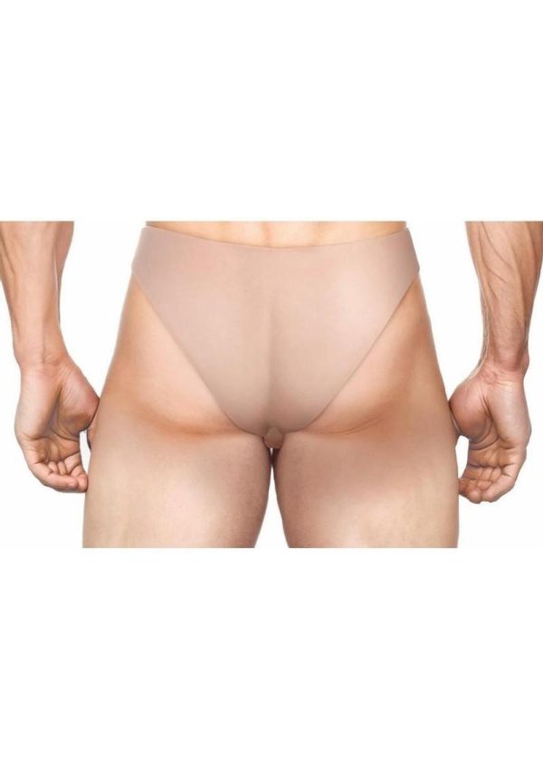 Master Series Slim Hollow Silicone Strap-On 6.2in - Vanilla - Image 4