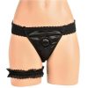 Bedroom Bliss Jolie Strap-On Panty Harness and Garter - Medium - Black - Image 3