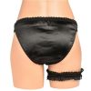 Bedroom Bliss Jolie Strap-On Panty Harness and Garter - Medium - Black - Image 4