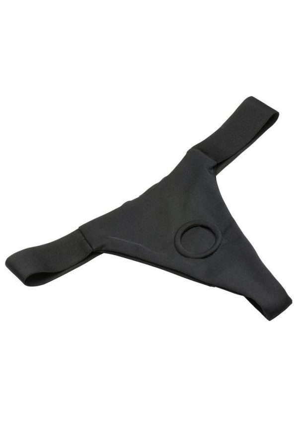 Bedroom Bliss Chérie Thong Strap-On Panty Harness - Small - Black