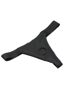 Bedroom Bliss Chérie Thong Strap-On Panty Harness - Medium - Black