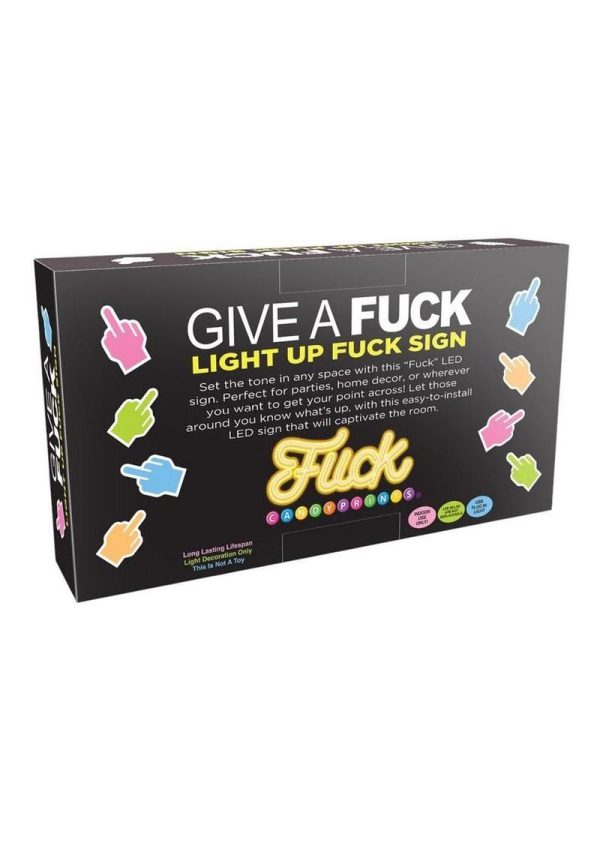 Neon Light Up Fuck Sign - Silver/White - Image 3