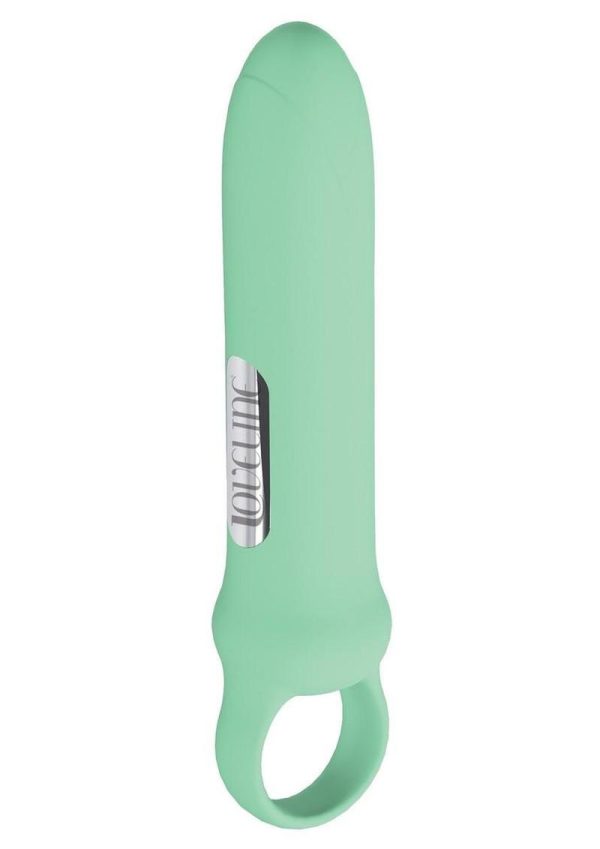 Loveline Harmony Loop Grip Vibe Ergonomic 10 Function Silicone Bullet Massager - Green - Image 3