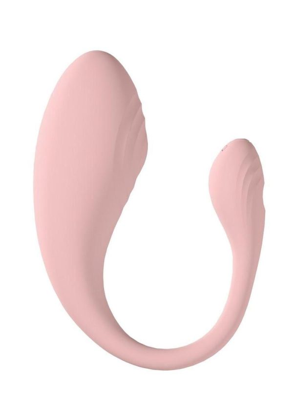 Loveline Wave C-Shape Vibe 10 Function Silicone Rechargeable Vibrator with Remote Control - Pink - Image 4