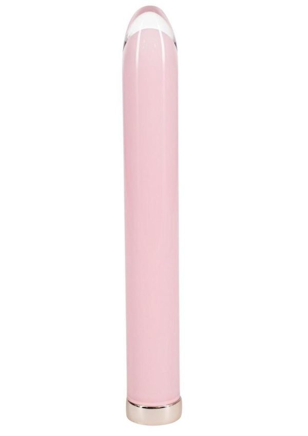 Loveline Sparkle 10 Function Rechargeable Glass Vibrator 6.3in - Pink