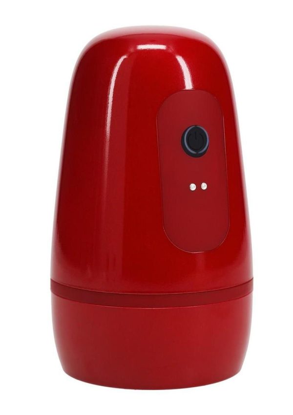 Pumped Vibrobator 10 Function Rechargeable Masturbator - Metallic Red - Image 4