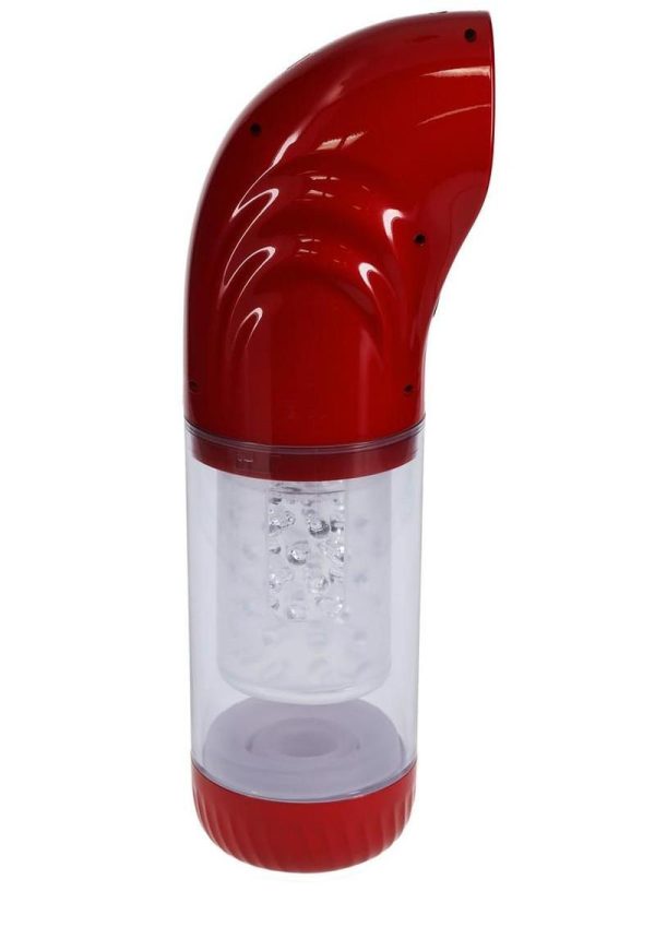 Pumped StrokeMate Multi-Function Rechargeable Masturbator - Metallic Red - Image 3
