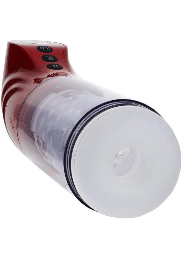 Pumped StrokeMate Multi-Function Rechargeable Masturbator - Metallic Red - Image 4