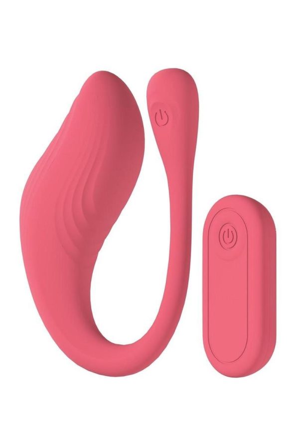 Loveline Velvet G-Spot 10 Function Silicone Rechargeable Vibrator with Remote Control - Pink - Image 3