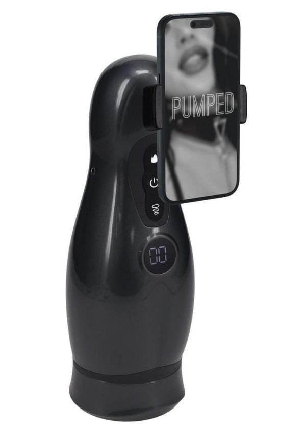 Pumped Virtuo 10 Function Rechargeable Masturbator with Phone Attachment - Gun Metal